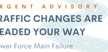 Sewer force main failure on Granada and Blue